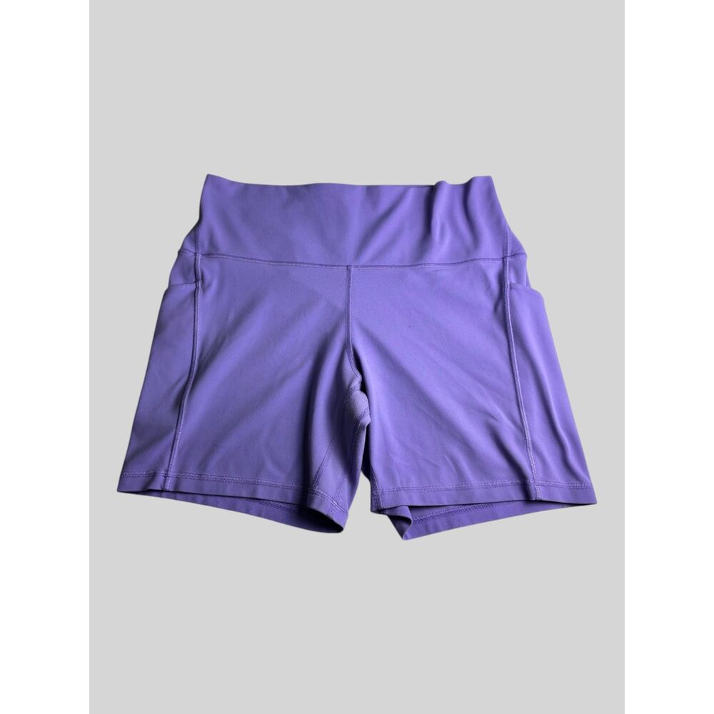 Lululemon High Rise Pocket Biker Shorts Women's Size 14 Purple